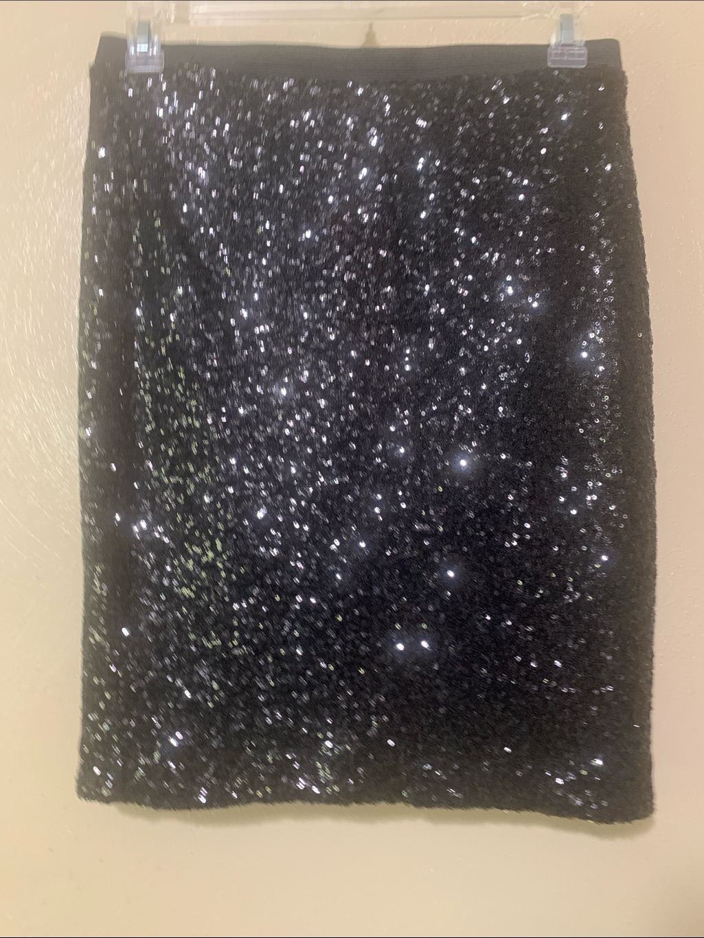 The Limited Size L Black Sequin Pencil Skirt Nwt